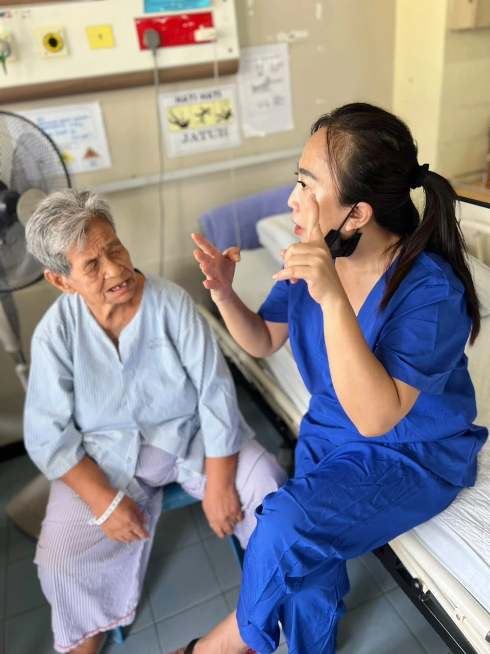 MCS caregiver providing personal support