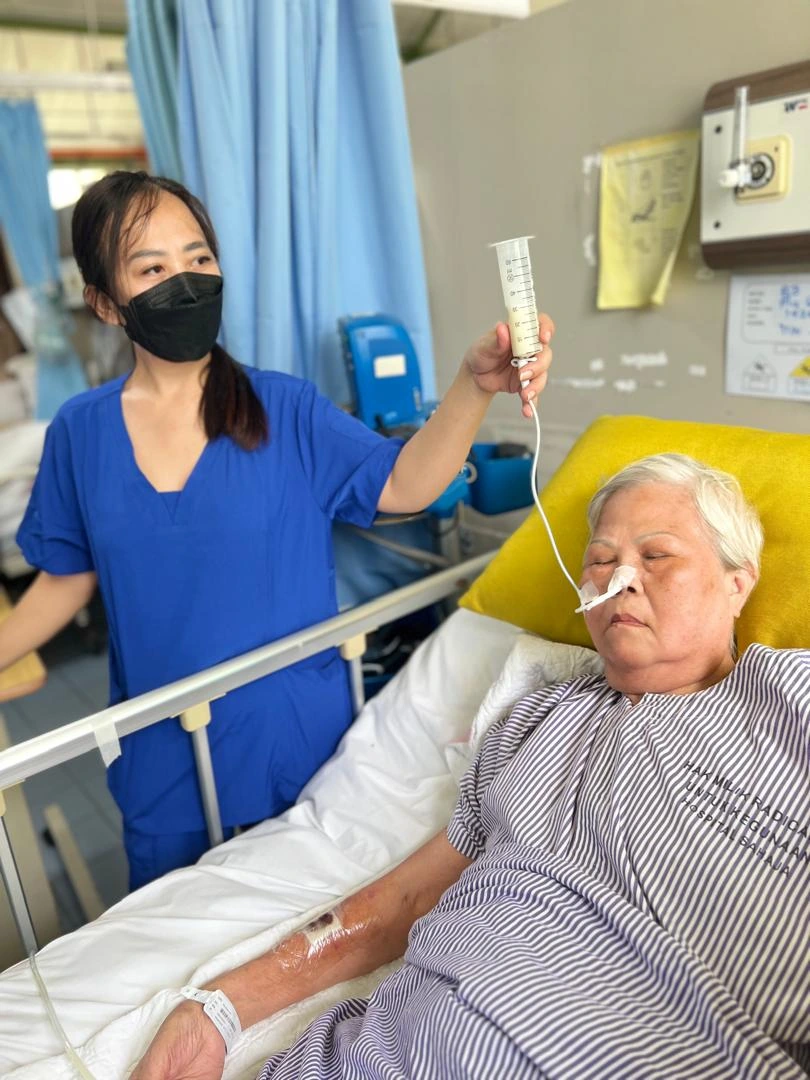 MCS staff member providing bedside company